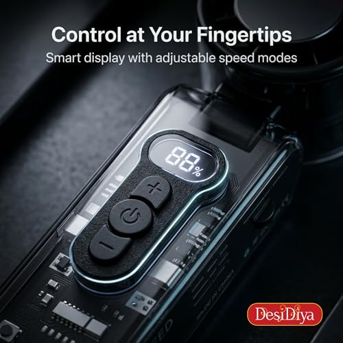 Image of Desidiya Portable Mini Hand Fan, 13000 RPM Brushless High-Speed Personal Fan with 2600mAh Rechargeable Battery, 0-100-Speed Adjustable, LED Digital Display Design for Travel, Outdoor (Black)