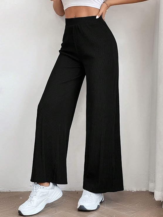 Image of GRECIILOOKS Women's Parachute Cargo Pants - High Waist Flared Korean Trousers| Trendy Casual Wear for Daily & Travel Use (Available in Plus Size)