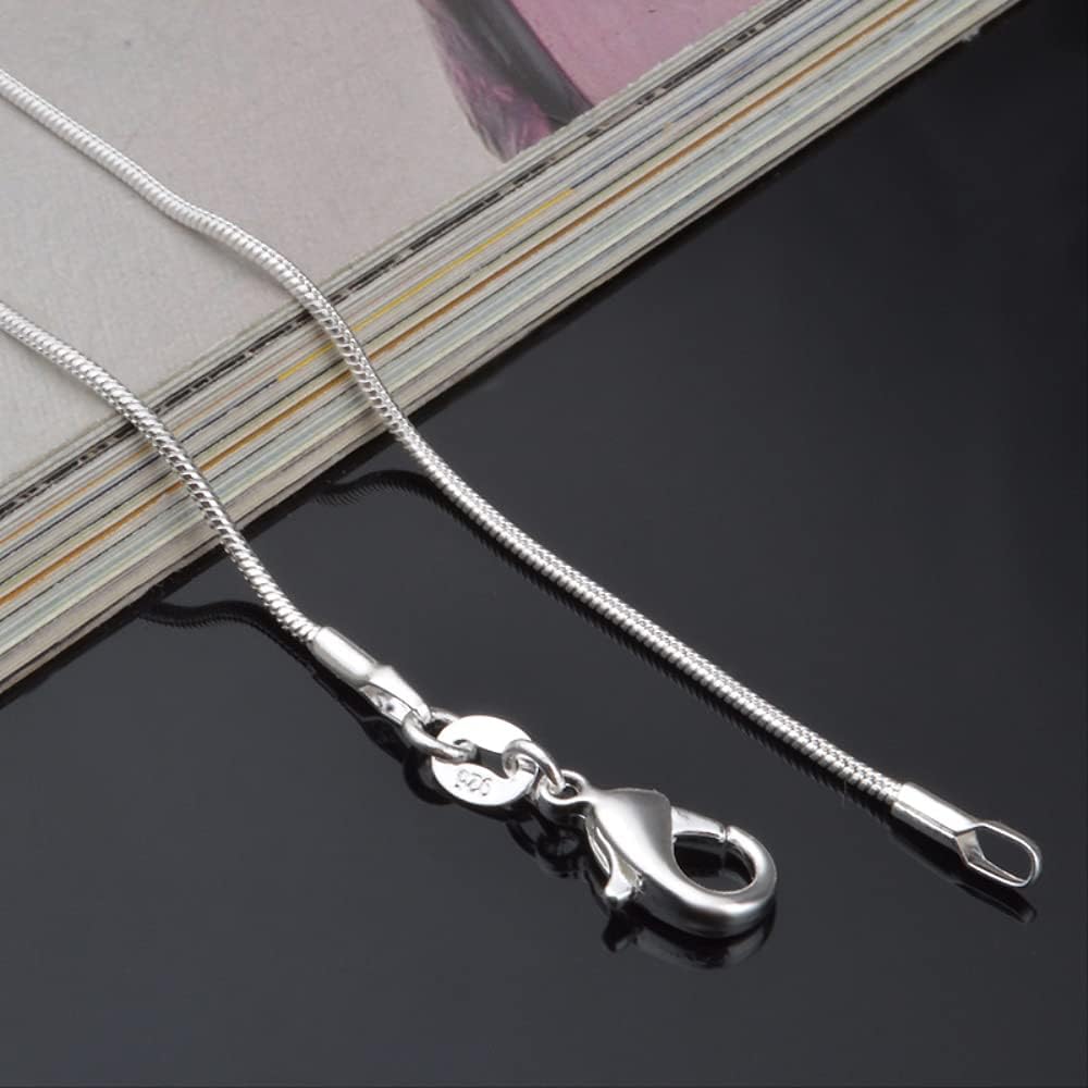 Joyería para Mujer, Longitud de 16-30 Pulgadas, Cadenas de 100%, Collares de 1mm, gargantillas de Serpiente, Collar para Mujer