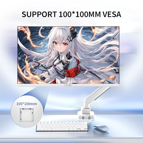 CUNPU 27 Inch White 180Hz Gaming Monitor, QHD 2560x1440 Fast IPS