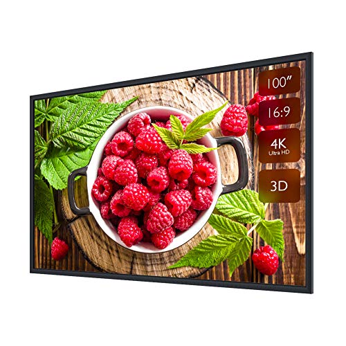 Projector Screen Fixed Frame Projection Screen 100" 16:9 4K Ultra HD Ready Wall