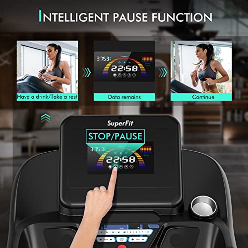 Image of GYMAX Folding Treadmill, 4.75HP Auto Incline Treadmill with LED Monitor, Blue Tooth Speaker, App Control, 20 Preset Programs & Pulse Grip, Foldable Running Walking Jogging Machine for Home Gym