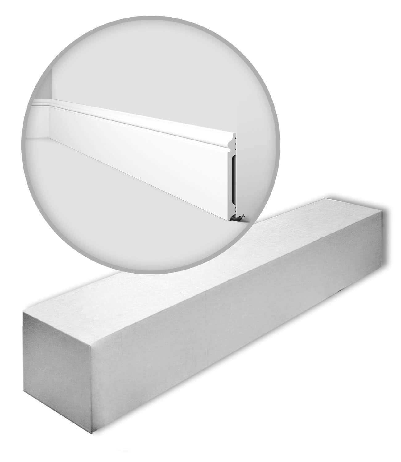 FL14 WALLSTYL Zócalo - 10 piezas (20 m) - 140 x 15 x 2000 mm - NOËL & MARQUET - una marca de NMC - Poliestireno de alta densidad