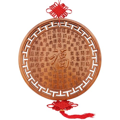 Décoration murale en bois Fu 30 cm suspendue pour maison