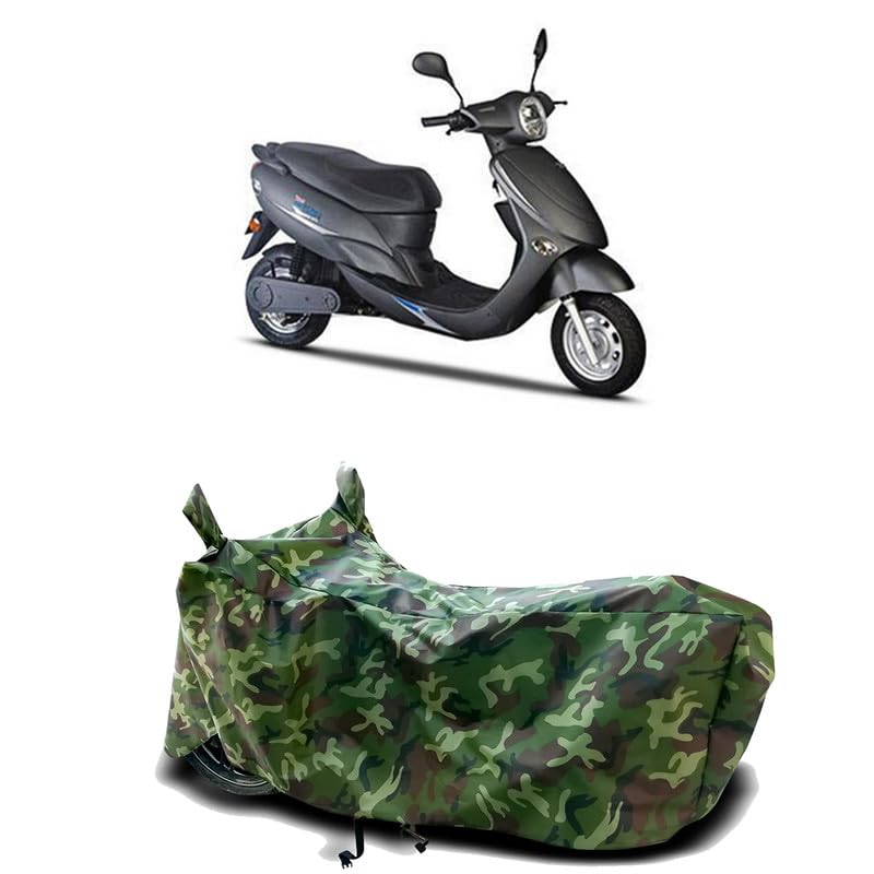 Image of DUFFEL-100% Heat Protection Two Wheeler Bike /Scooty Body Cover for Avon E Star Water Resistance /UV-Rays /Birds Dropping /Scratchproof /Dust Proof /Waterproof[Green Jungle Print]