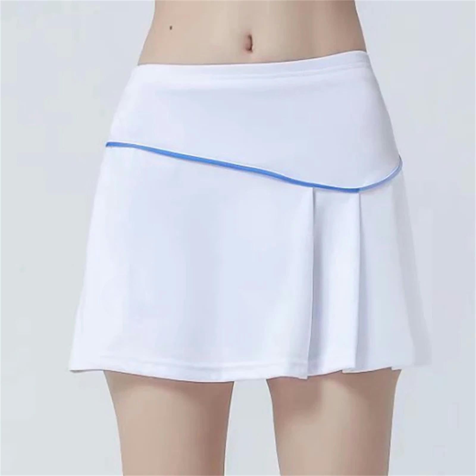 Tennisrock Damen Frauen Plissee Tennis Shorts Sommer Elastisch Weich Atmungsaktiver Sport Kurzer Rock Anti-Exposition Casual Rock Hose-schwarz 3color-XL