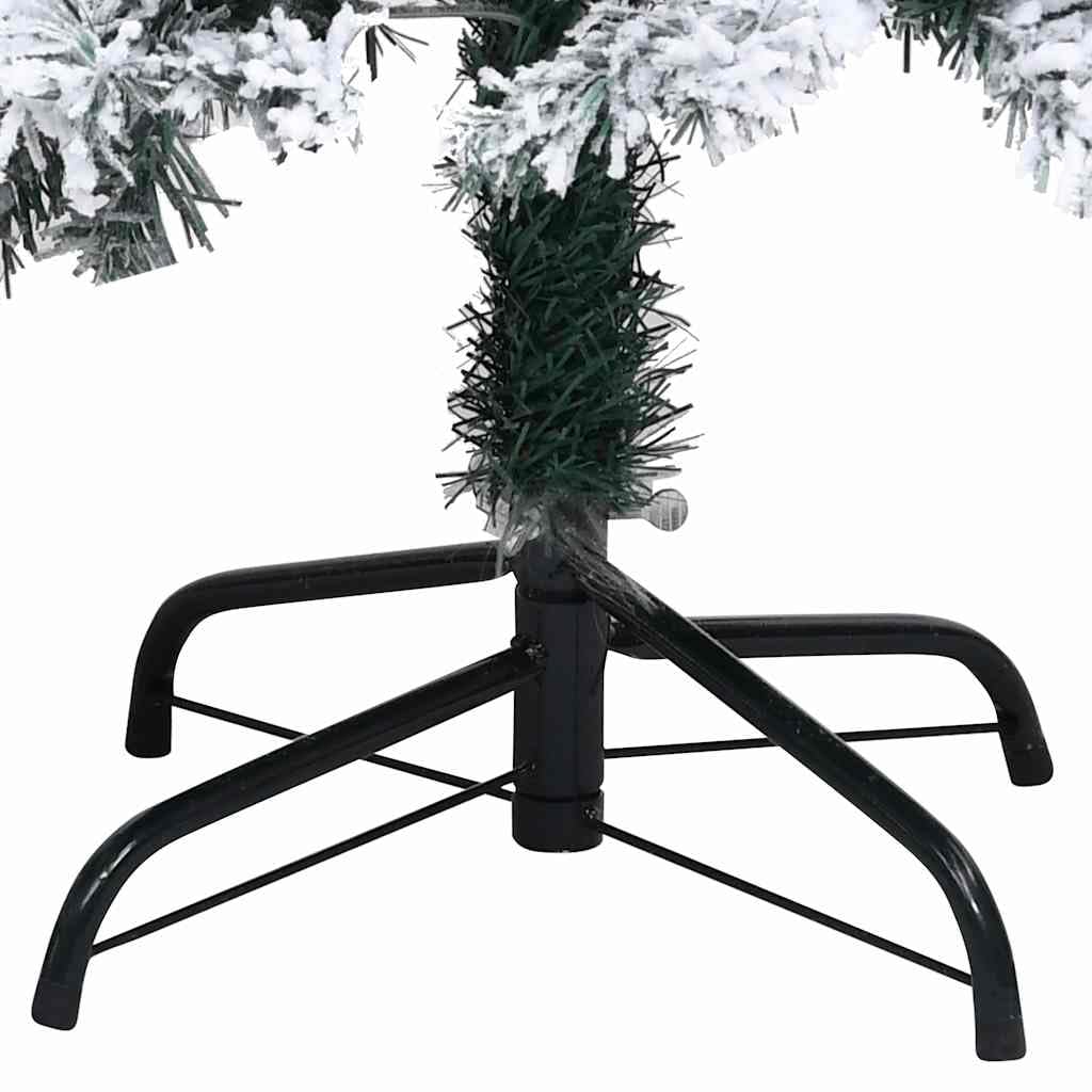 Sapin de Noël artificiel enneigé vert 150 cm PVC avec support en métal