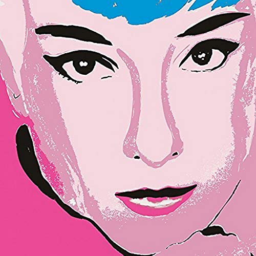 Pop Art Audrey by Kelissa Semple 12x12 Art Print Poster Audrey Hepburn Vintage Beauty Pop Art Actress Fashion Icon Unending Love Pink Blue Color Splash