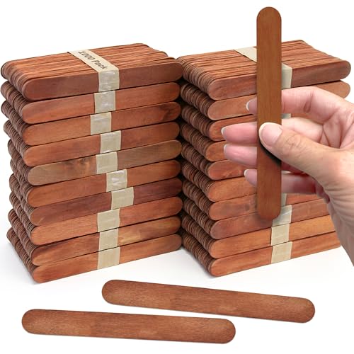 Brown wooden popsicle sticks, 6 inch jumbo pack (1,000)