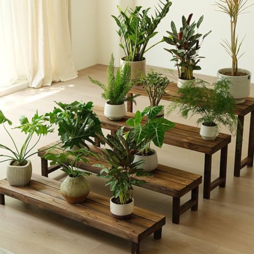 MJKQ9 フラワースタンド 木製 1段 ガーデンラック 大型 30*40*120 フラワーラック 園芸ラック 植物棚 肉植物 観葉植物 室内 スタイル1 屋外 ベランダ プランタースタンド 花置き棚 植木鉢スタンド 花台 オープンラック ブラウン 盆栽スタンド