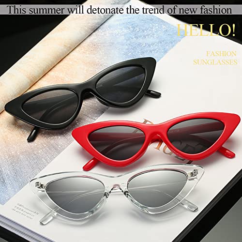 WZWLKJ Retro Vintage Narrow Cat Eye Sunglasses for Women Clout Goggles women sunglasses for Holiday beach outdoor2