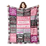 Daughter Birthday Gifts - Gifts for Daughters from Mom Dad - Mothers Day Christmas Valentines Day Birthday Unique Presents for Daughters Adult - Best Daughter Ever Blanket - Throw Blanket 50'x60'