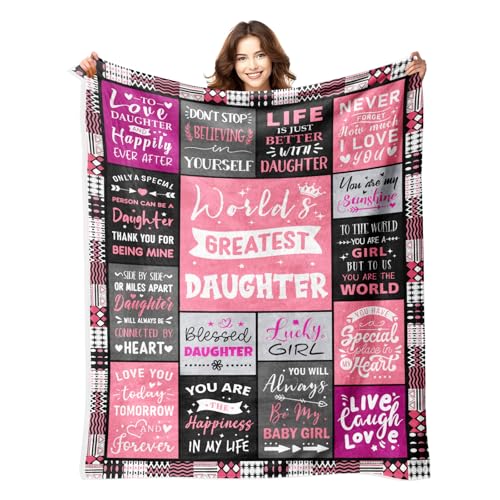Daughter Birthday Gifts - Gifts for Daughters from Mom Dad - Mothers Day Christmas Valentines Day Birthday Unique Presents for Daughters Adult - Best Daughter Ever Blanket - Throw Blanket 50