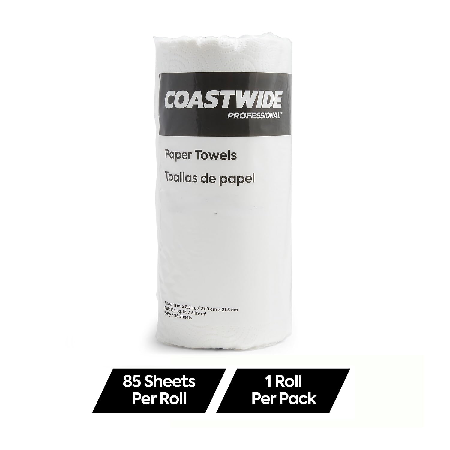 Coastwide Toallas de papel profesionales, 2 capas, 85 hojas/rollo