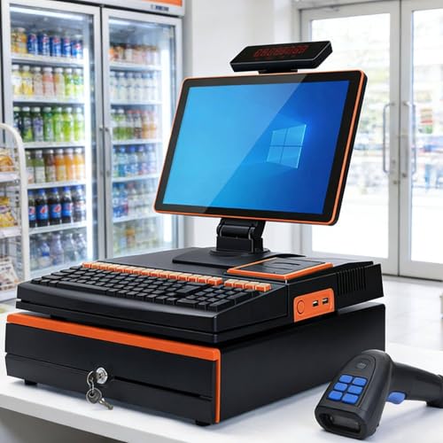 PixCy Caisse Enregistreuse Intelligente,Caisse Enregistreuse Tactile Tout, Tout-en-Un Design + 15,6