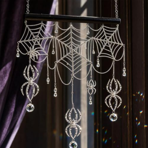 Halloween Spider Web Crystals Suncatchers Hanging Dream Catchers for Adults - image 1