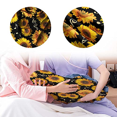 Image of Sunflower Music Note Newborn Swaddle Blankets Beanie Hat Sets,Newborn Receiving Blanket for Boy Girl,Swaddle Sack Shower Infant Gift, One Size