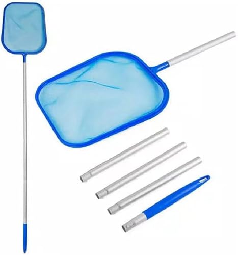 Miniatura 4 de Red de desnatador de hojas para piscina, poste multisegmento de 60 pulgadas (5 conectores de acero inoxidable), ligera, fácil de usar, bolsa de