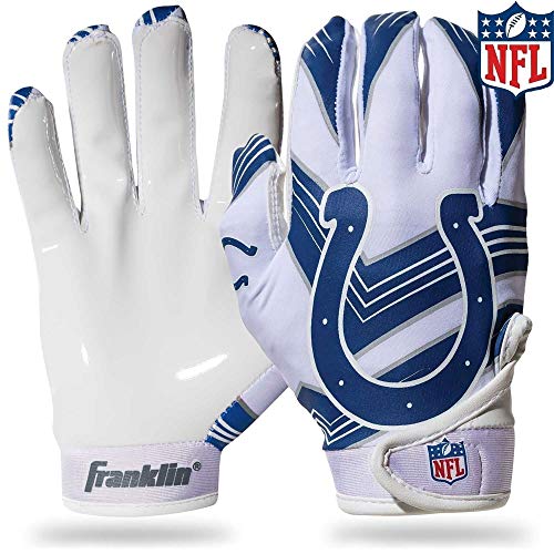 Franklin Sports Indianapolis Colts Youth Nfl Football Receiver Gloves - Receiver Gloves For Kids - Nfl Team Logos And Silicone Palm - Youth M/L Pair #TOP25