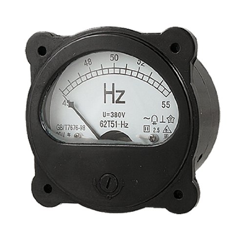 Sourcingmap AC 380V Round Analog Dial 45-55Hz Frequency Panel Meter Black
