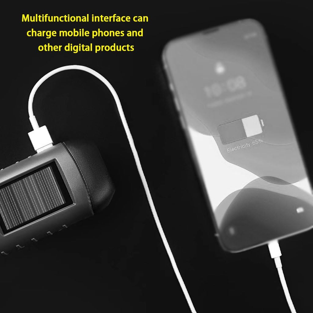 Torcia Manuale A LED Super Luminosa, Torcia A Manovella Alimentata Ad Energia Solare, Domestica Ricaricabile Tramite USB, Per Viaggi, Alpinismo(A,14.5cm*3)