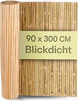 Praknu Bambus Balkon Sichtschutz - FSC® Zertifizierter, Natürlicher Bamus - Vielseitig Einsetzbar Im Innen- Und Außenbereich - Perfekt Für Balkone Und Gärten - 90 x 300cm