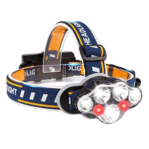 BETECK Linterna Frontal LED USB Recargable Alta Potencia 15000LM, Lámpara de Cabeza 7 LED 8 Modos IPX4 Impermeable para Camping, Pesca, Ciclismo, Carrera, Caza