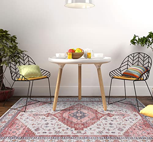 TALETA RINA Teppich Wohnzimmer,Waschbarer Orientteppich Faltbar, Vintage Küchenteppich für...