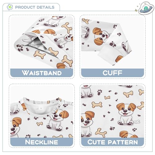 JUNZAN Cute Cartoon Dogs Kids Boys Sweatshirt Hoodie Crewneck Tops Clothing Shirts Sports 4T3
