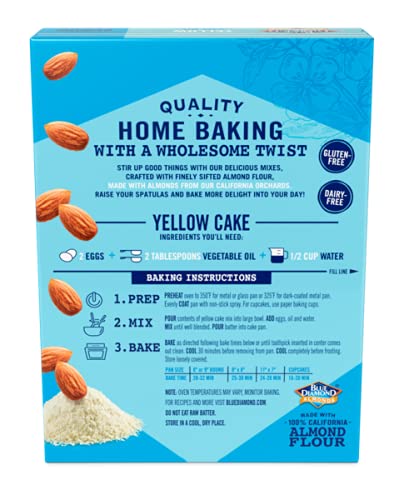 Blue Diamond Almonds Gluten-Free Flour Baking Mix, Yellow Cake, Multicolor, 12.2 Oz (Pack Of 5) #TOP1