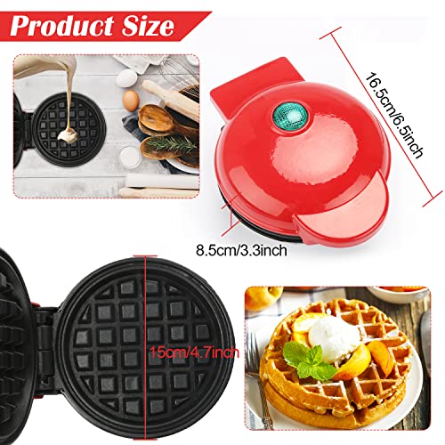 Yuragim Mini Waffeleisen Rund, Kleines Waffelmaker mit Antihaftbeschichtung, Belgische Waffel Maschine Retro… – Bild 7