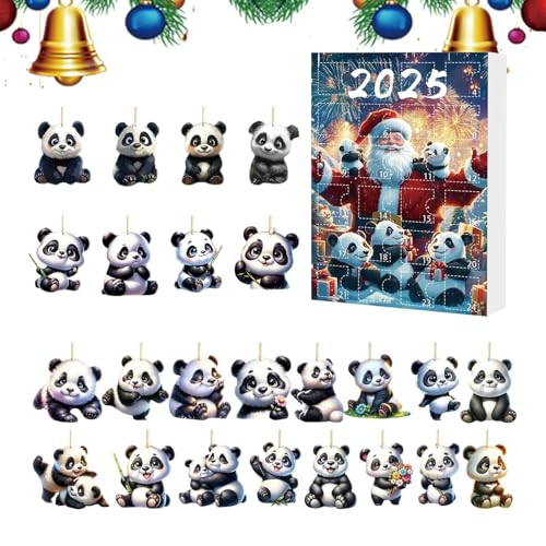 Calendrier de l'Avent 2025 Panda pour éviter les chocolats avec 24 décorations