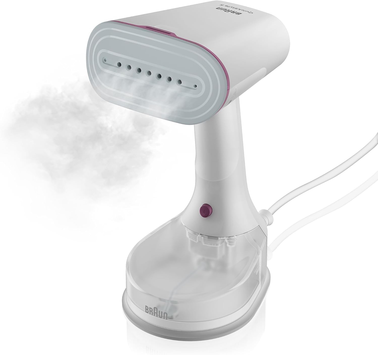 Braun QuickStyle 5 GS5011PU, Tireur Vertical avec Première Plaque au Monde avec Technologie Dual FreeGlide 3D, Chauffage Rapide, Vapeur 22 g/min, Capacité Réservoir 150 ml, 1200 W, Blanc/Violet