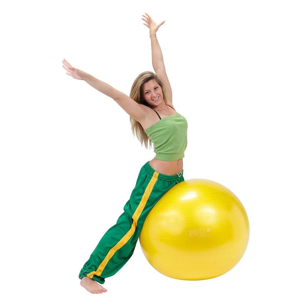 GYMNIC Plus Fit-Ball Ball diameter 75 cm yellow for physiotherapy fitness and rehabilitation - Image 2