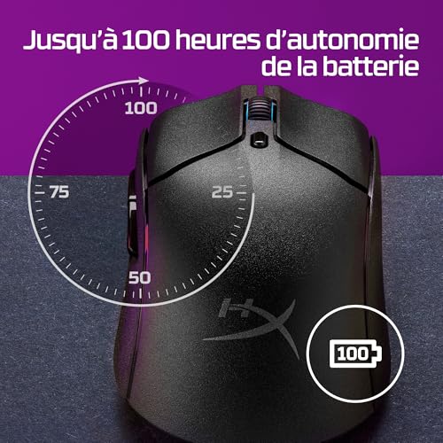 Souris Gaming Sans Fil HyperX Pulsefire Haste 2 Blanche Ultra Légère 61g - 4