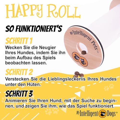 My Intelligent Dogs Interaktives Hundespielzeug Intelligenz, Hundepuzzle - Intelligenzspielzeug für Hunde Mentalen Auslastung - Interaktives Spielzeug Hund, Denkspiele für Hunde Happy Roll