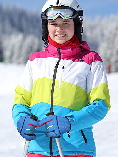 Image of SATINIOR 2 Pairs Kids Waterproof Winter Snow Gloves Ski Gloves for Boy Girl Outdoor Warm Thickening Snowboard