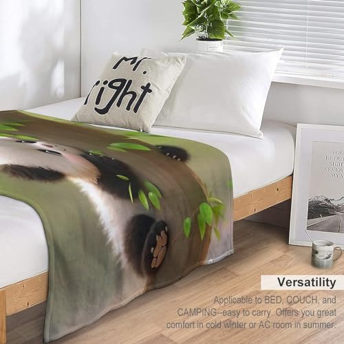 Couverture en flannel panda : jeté de lit moelleux de qualité