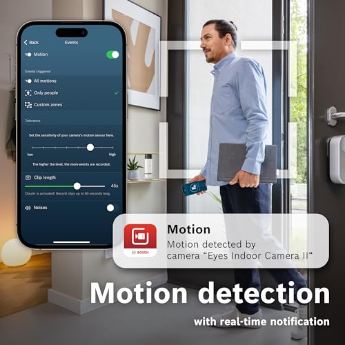 Bosch Smart Home Eyes Innenkamera II, 1080p WLAN Überwachungskamera für den Innenbereich, kompatibel mit Amazon Alexa, Nur Bewegung
