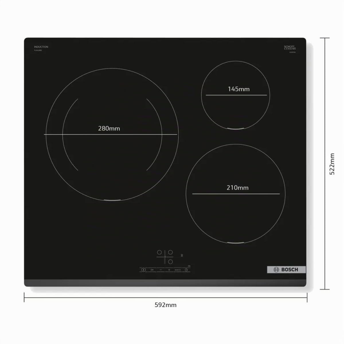 Bosch, Placa de Inducción, Serie 4, 3 Zonas, TouchSelect, negro, PIJ631BB5E | Control táctil sencillo y función Sprint para hervir agua en tiempo récord.