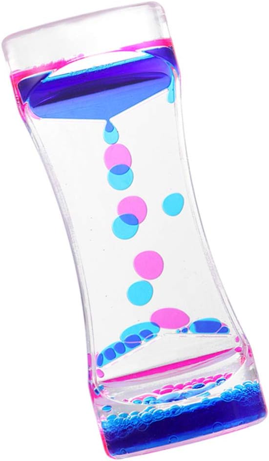 YARNOW Liquid Motion Bubble Timer Transparent Sensory Water Timer Liquid Double Coloured Hourglass Timer Calming and Relieving Stress Desktop Toys for Kids Adults Classroom Home Office, Blue& Pink