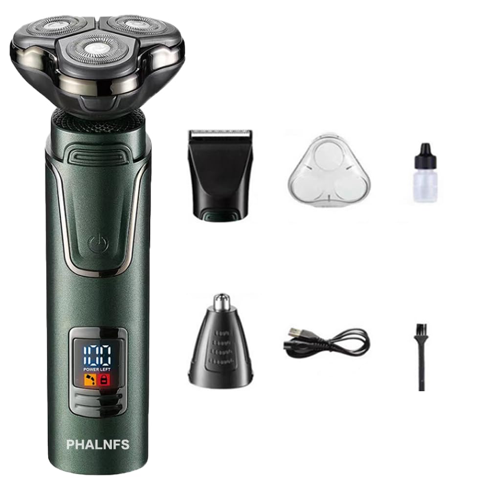 Barbeador 3 em 1 Recarregável com 2 Velocidades, 3 Acessórios (9D Flutuante, Corte de Cabelo e Aparador de Pelos Nasais), Tela LCD (cinza) em promoção! Veja a oferta e mais achadinhos de Aparelhos 9 Hoje é o melhor dia para comprar Barbeador 3 em 1 Recarregável com 2 Velocidades, 3 Acessórios (9D Flutuante, Corte de Cabelo e Aparador de Pelos Nasais), Tela LCD (cinza) com aquele preço maroto! Promoção! Aproveite a oferta! 9