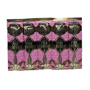 Billionaire Hemp Rolling Paper Pink Lemonade 5 Packs Pre Wrap (2 per Pack) + DSS Scoop Card