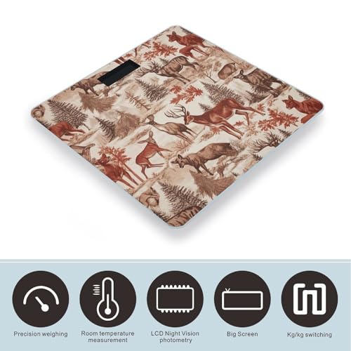 Báscula digital de vidrio templado Animal Wilderness Bear Deer miniatura 3