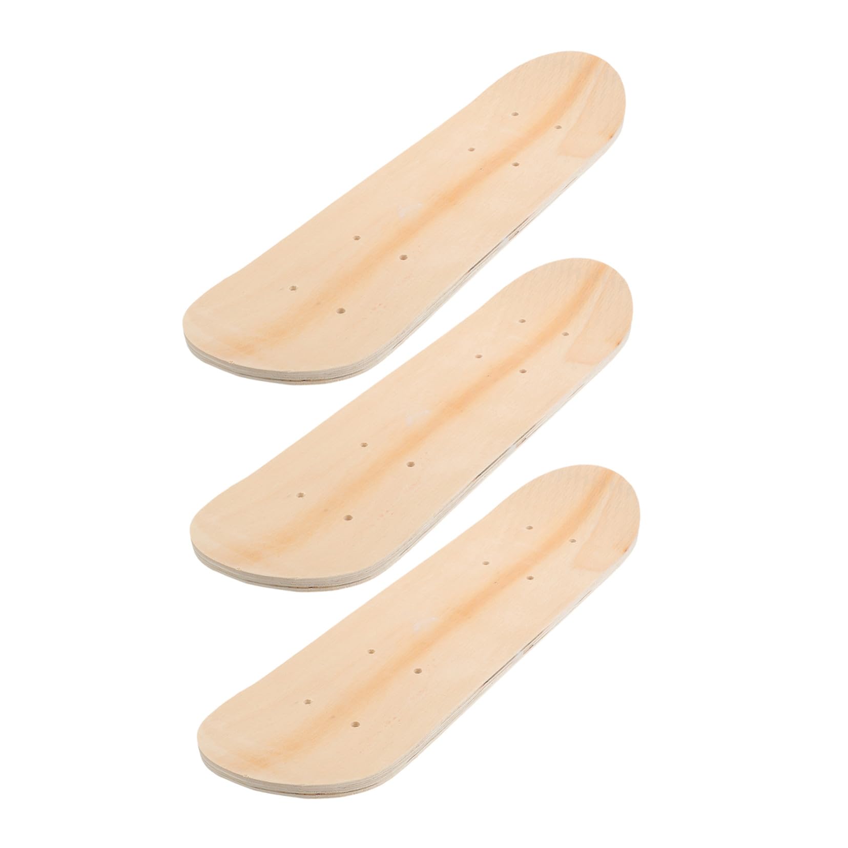 Milisten Set 3 Pezzi Tavola Skate in Legno 7 Strati per Ragazzo Ragazza, Superficie Liscia per DIY Skateboard e Pittura Artistica