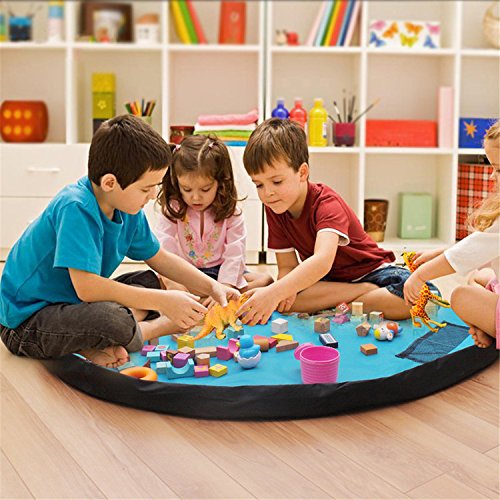 Large 60 Inches Diameter Baby Kids Play Floor Mat Toy Storage Bag Organizer Pink - Image 3