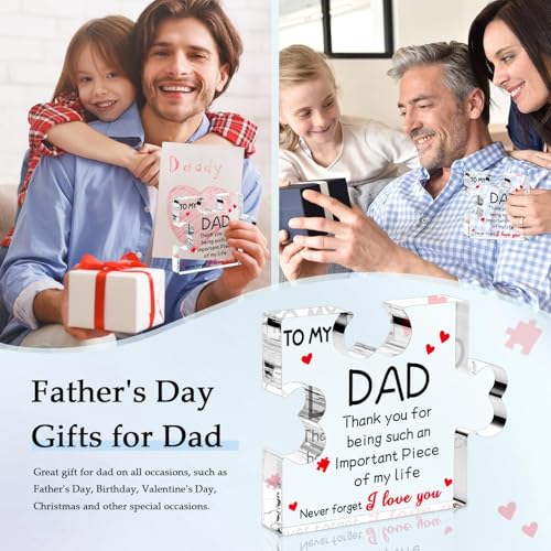 Image of Fathers Day Dad Gifts, Dad Birthday Gifts - Acrylic Plaque 5 x 5 x 0.5 inch, Valentines Christmas Father's Day Presents for Dad from Daughter Son