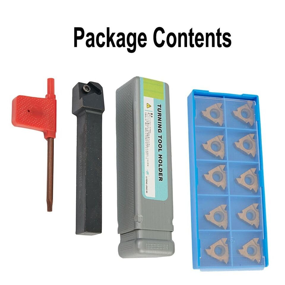 DREAWOO 10 X 16ER,AG60 Threading Insert + SER1212H16 12mm Lathe CNC Cutting-Tool Holder