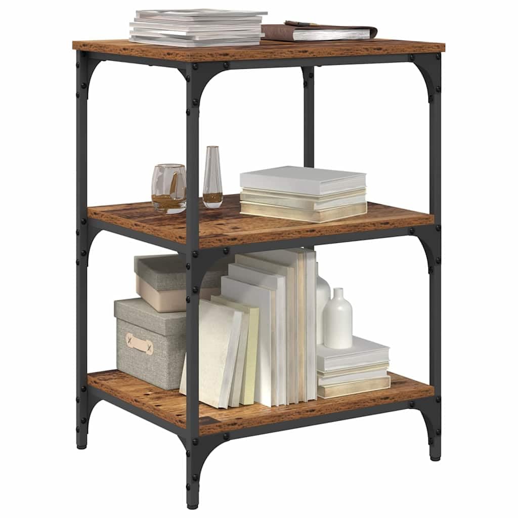 Druckerständer aus Altholz 50 x 41 x 75 cm Holzwerkstoff mit Rollen für effiziente Büroorganisation und modernes industrielles Design