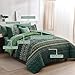 Boho Green Comforter Set King Size,8 Piece Bed in a Bag Bohemian Striped Bedding Quilt Set,Dark Green Paisley Floral Comforter and Sheet Set,Soft Microfiber Complete Bedding Sets for All Season